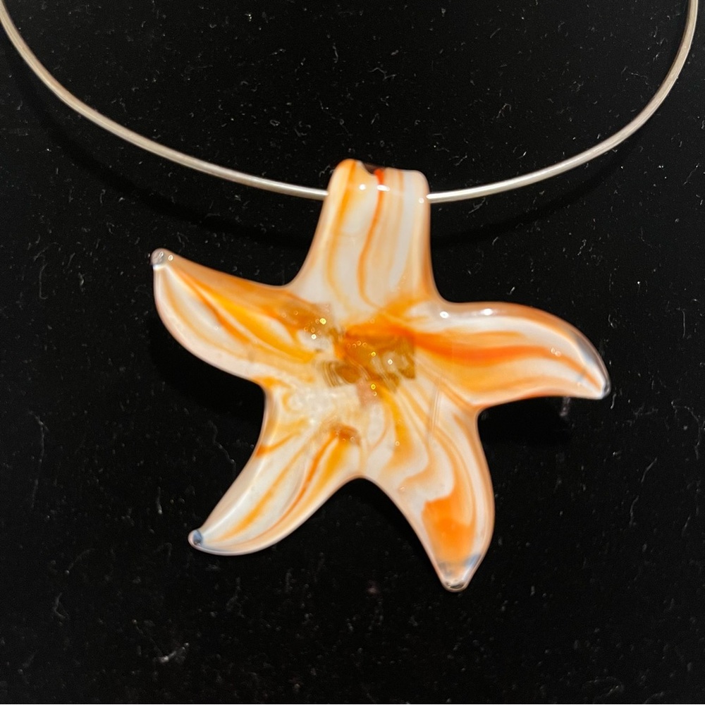 Beautiful hand blown glass starfish choker